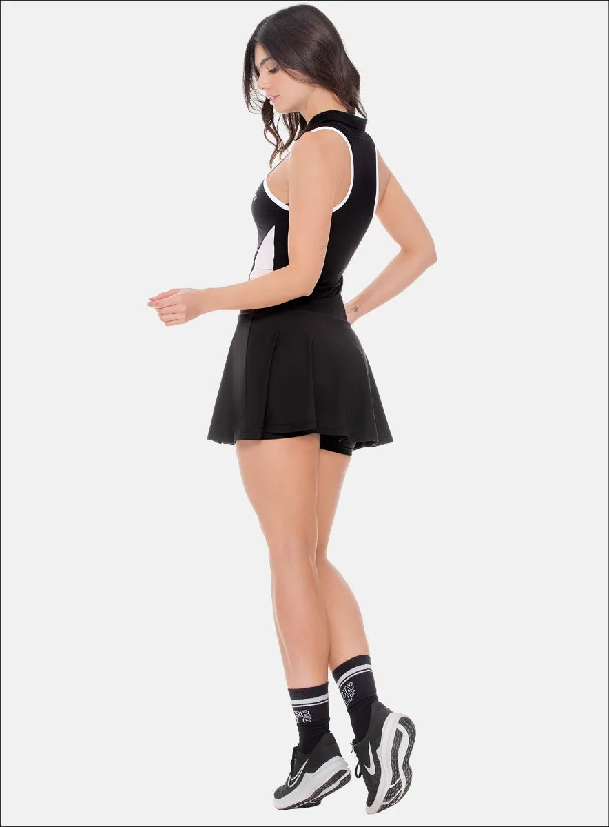 Dress with zipper and transparency detail