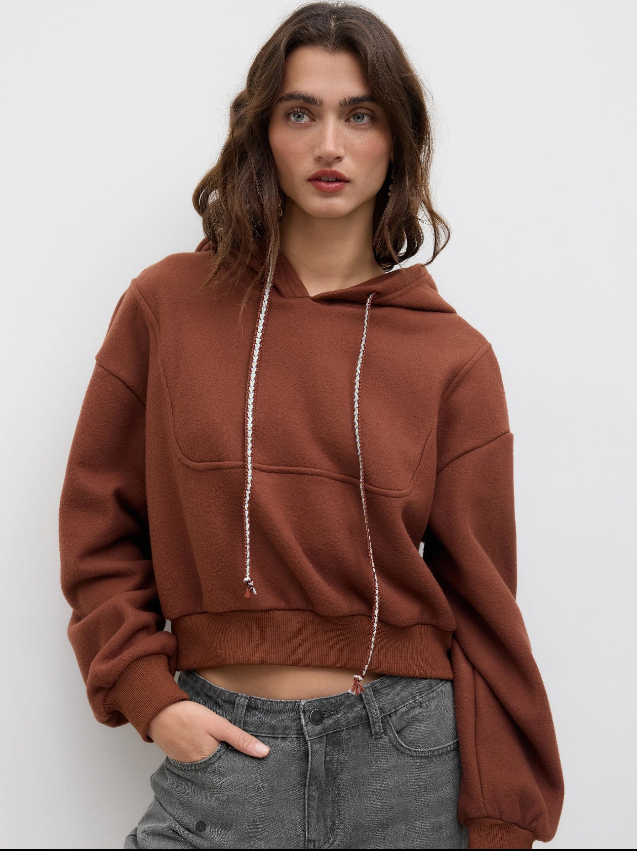 COTTON-BLEND OVERSIZED HOODIE