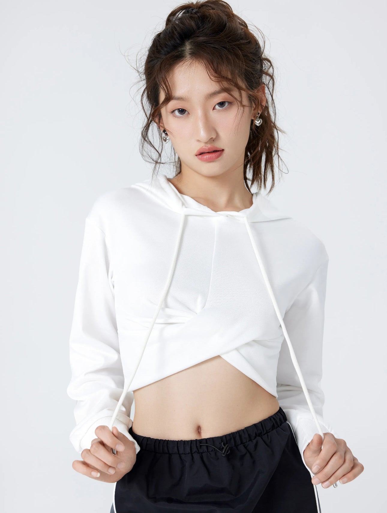 Terry Solid Twist Hoodie