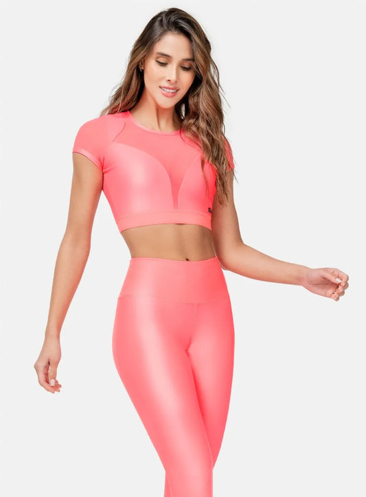 Set Crop Top Transparency with leggins