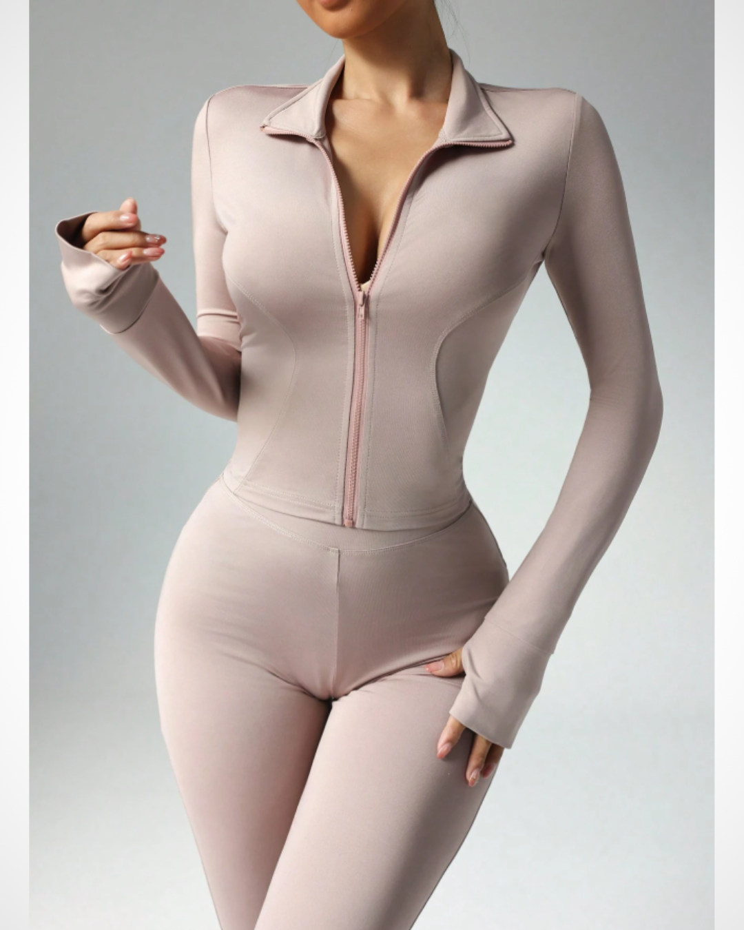 Long Sleeve Jacket and Slim Fit Pants Set