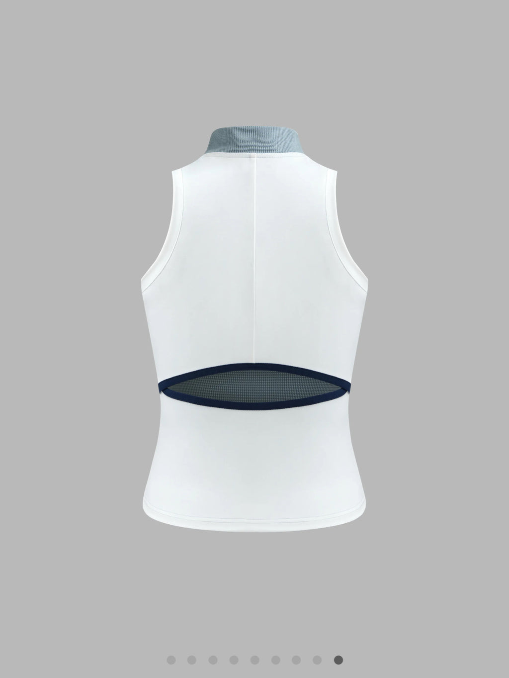 TWO TONE STAND COLLAR CUT OUT SOLID TANK TOP