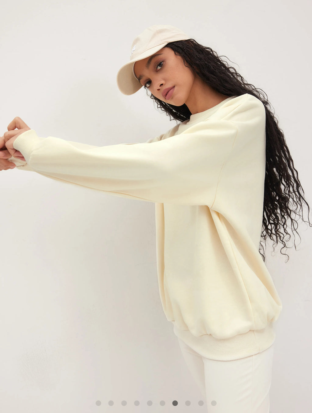 TERRY ROUND NECKLINE SOLID SWEATSHIRT