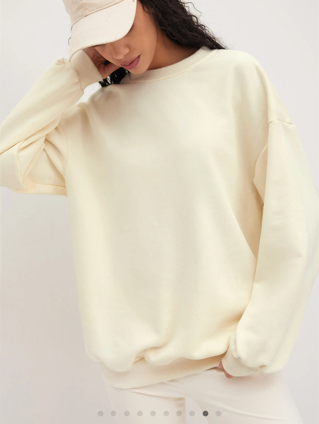 TERRY ROUND NECKLINE SOLID SWEATSHIRT