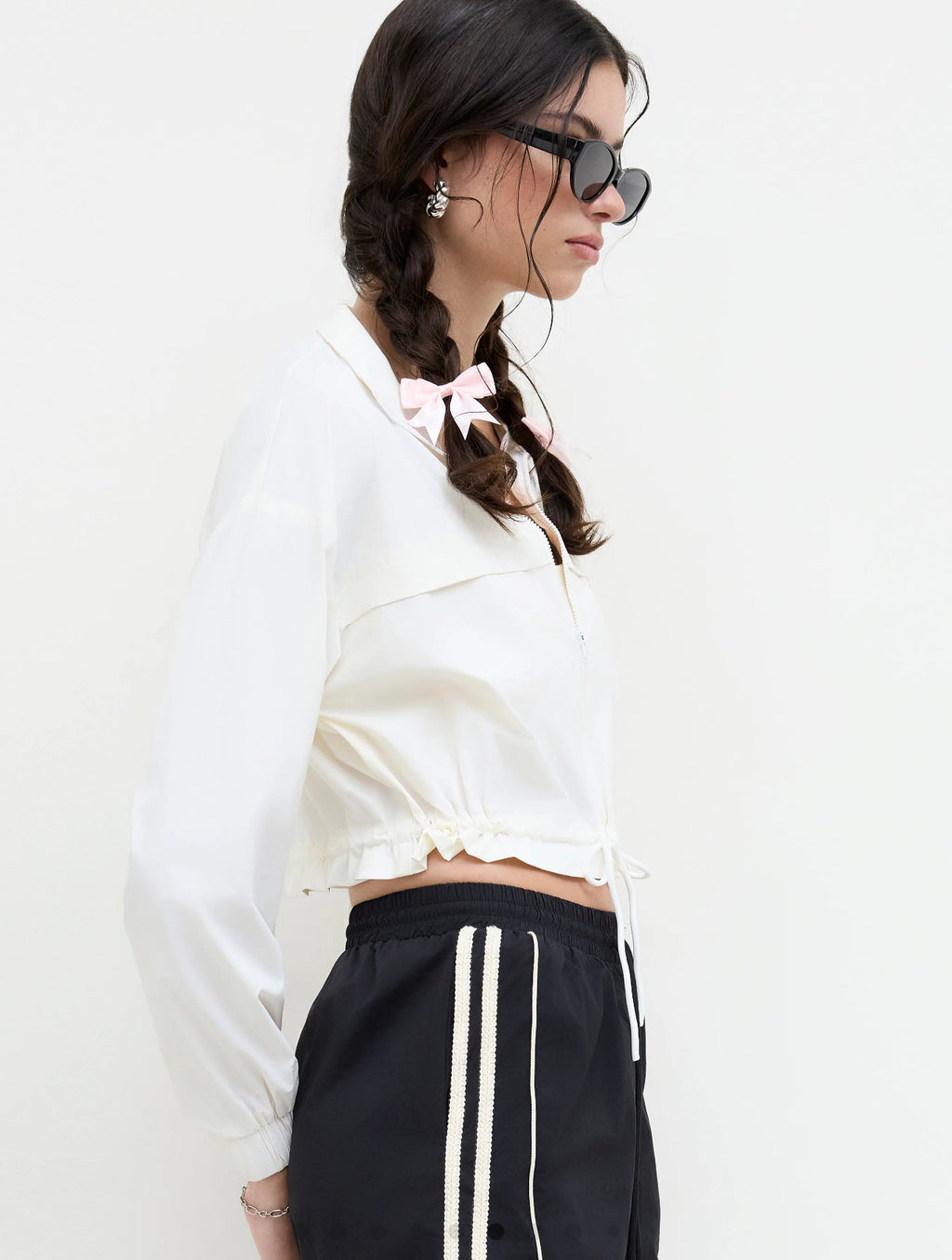 SOLID UV-PROOF ZIPPER DRAWSTRING JACKET