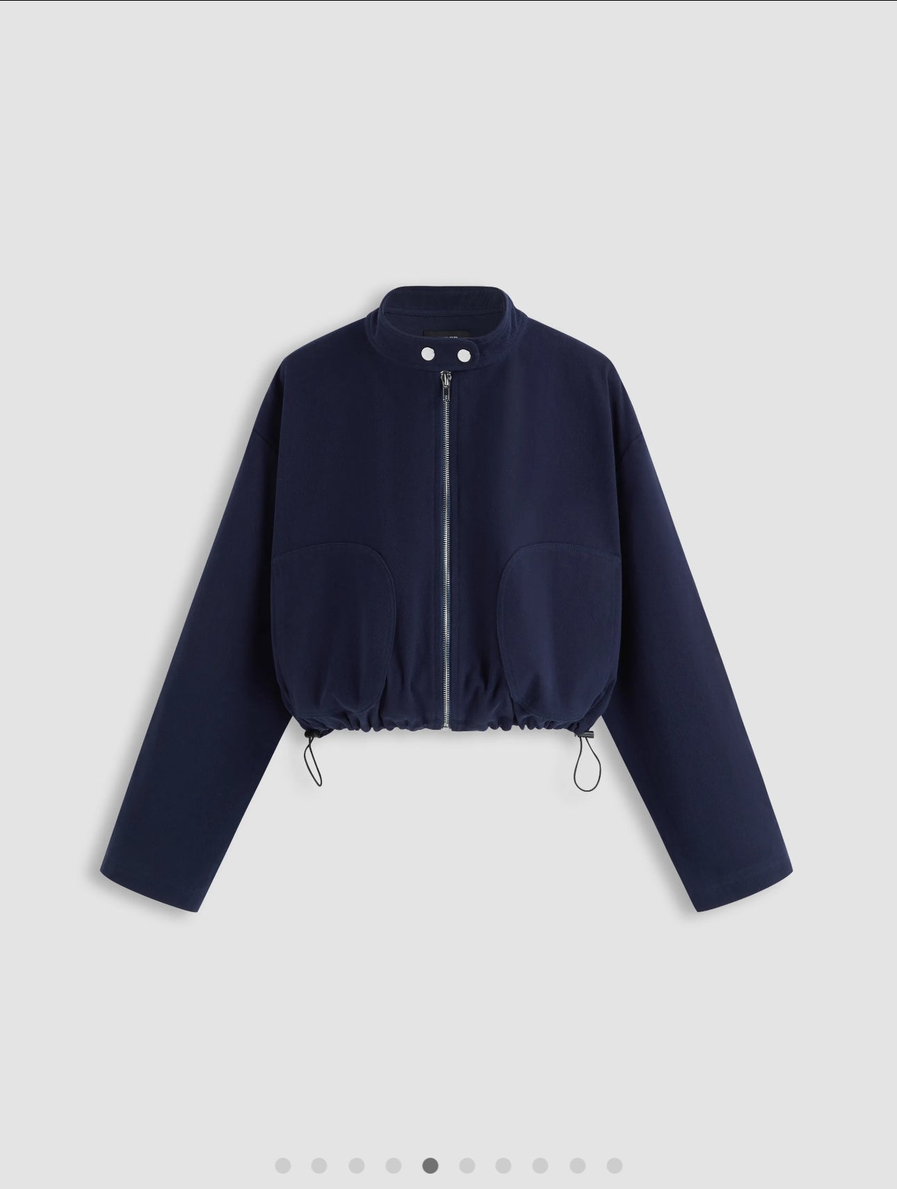 100% Cotton Funnel Neck Drawstring Jacket