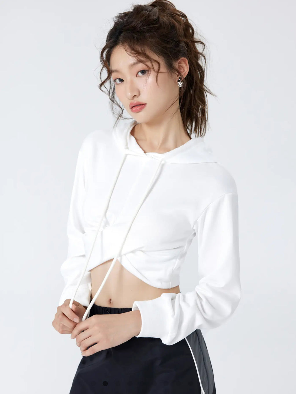Terry Solid Twist Hoodie