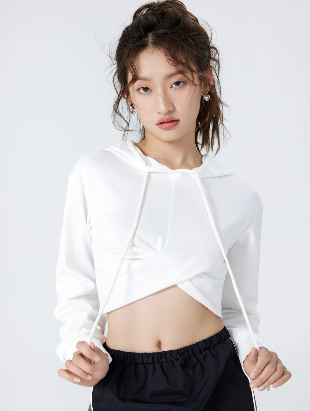 Terry Solid Twist Hoodie