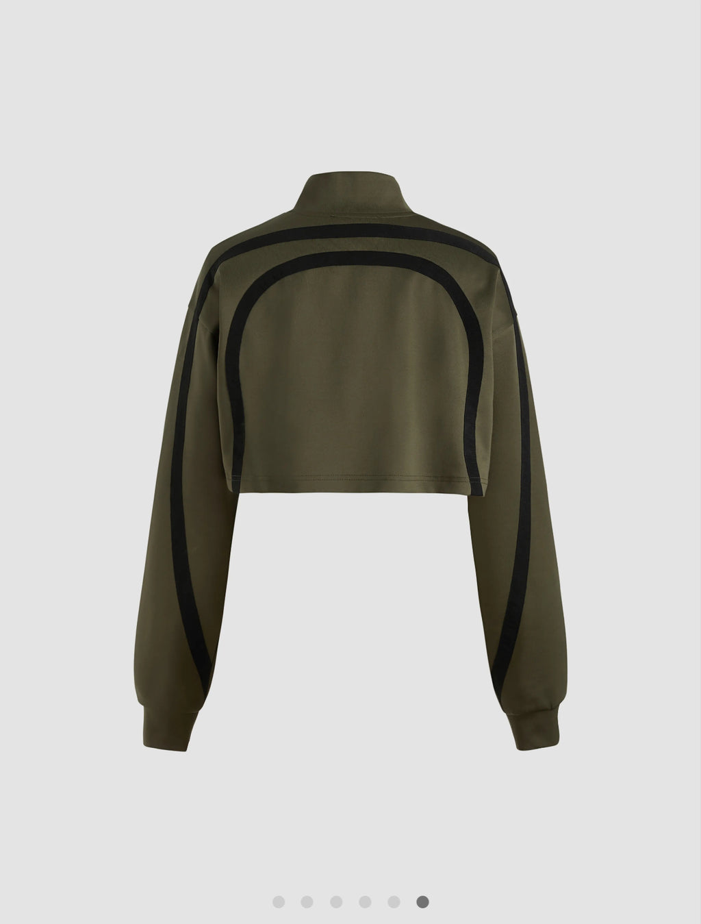 Stand Collar Solid Zipper Crop Jacket